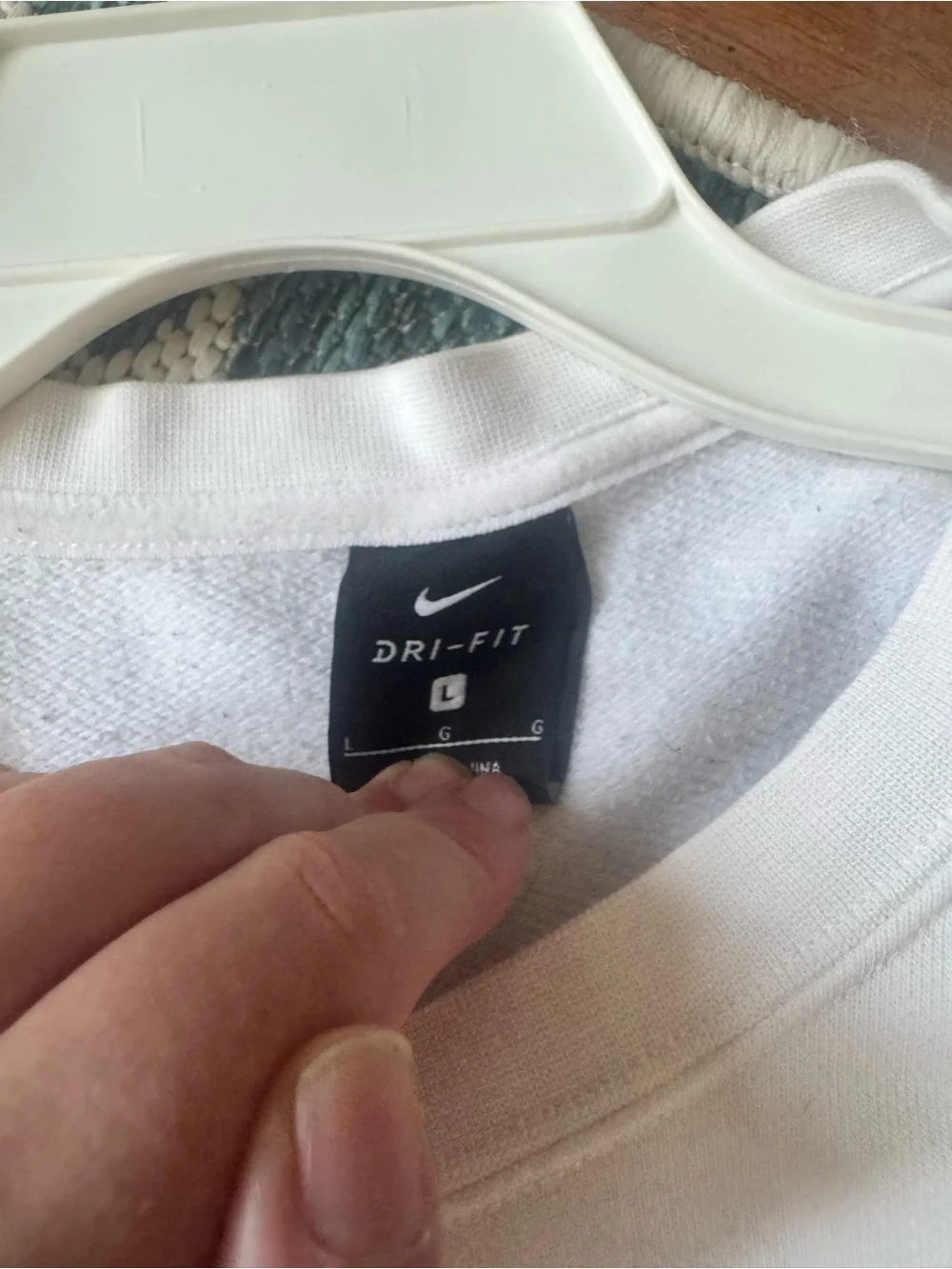 Nike White Crewneck Sweatshirt with Sleeve Text